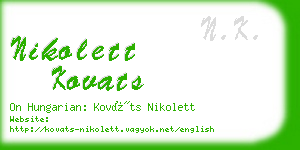nikolett kovats business card